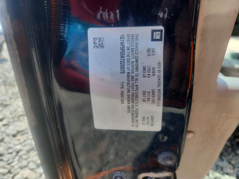 58370866 :رقم المزاد ، 1G1AF5F55A7220075 vin ، 2010 Chevrolet Cobalt مزاد بيع