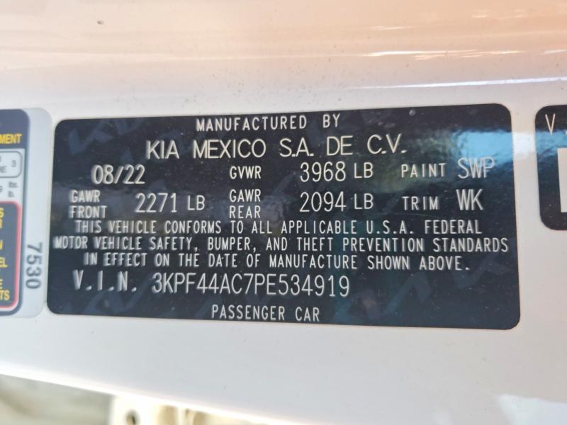 Aukcja sprzedaży 2023 Kia Forte, vin: 3KPF44AC7PE534919, numer aukcji: 57254076