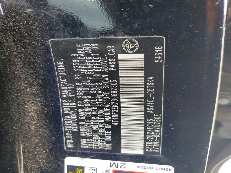 53693216 :رقم المزاد ، 4T1BF3EK7BU682305 vin ، 2011 Toyota Camry مزاد بيع
