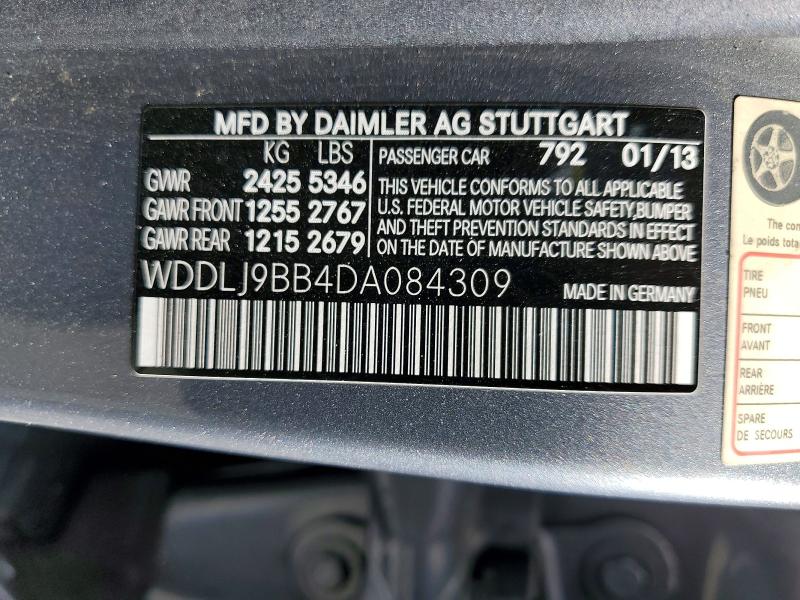 2013 Mercedes-benz Cls მანქანა იყიდება აუქციონზე, vin: WDDLJ9BB4DA084309, აუქციონის ნომერი: 55996936