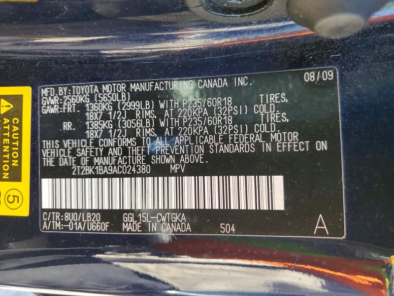 Продажа на аукционе авто 2010 Lexus Rx, vin: 2T2BK1BA9AC024380, номер лота: 57727806