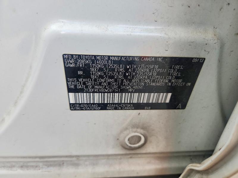 Продажа на аукционе авто 2013 Toyota Rav4, vin: 2T3DFREV8DW087141, номер лота: 55945296