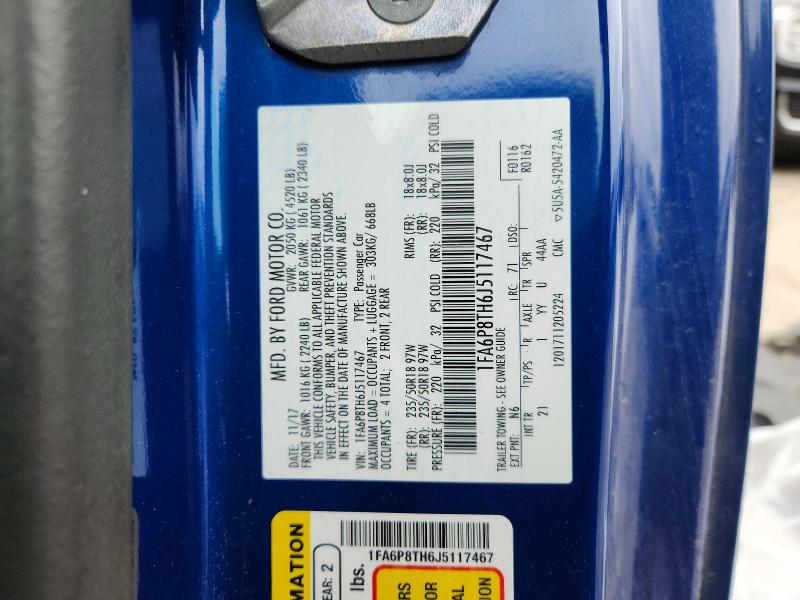 Продаж на аукціоні авто 2018 Ford Mustang, vin: 1FA6P8TH6J5117467, номер лоту: 54441256