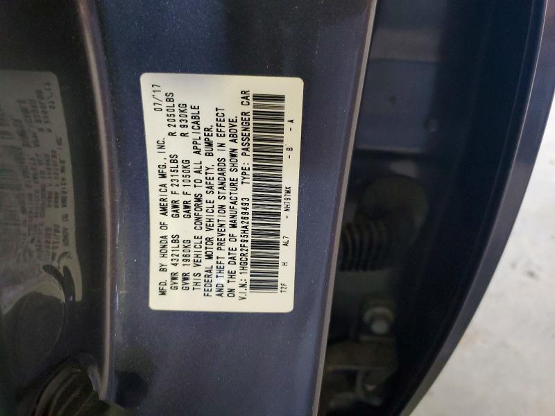 Продажа на аукционе авто 2017 Honda Accord, vin: 1HGCR2F95HA269493, номер лота: 56122496