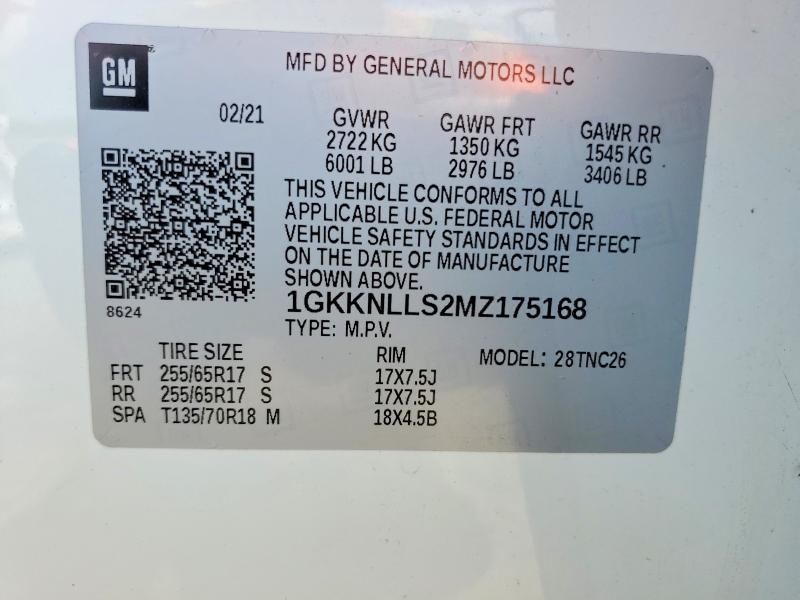 Продаж на аукціоні авто 2021 Gmc Acadia, vin: 1GKKNLLS2MZ175168, номер лоту: 57306816