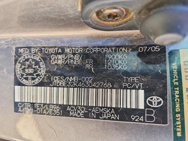 58517166 :رقم المزاد ، JTDBE32K463042768 vin ، 2006 Toyota Camry مزاد بيع