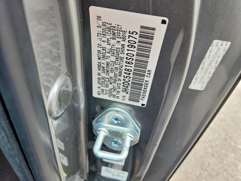 58805036 :رقم المزاد ، JH4DC54816S019075 vin ، 2006 Acura Rsx مزاد بيع