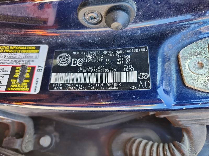 55543666 :رقم المزاد ، 2T1KU4EE2AC505859 vin ، 2010 Toyota Matrix مزاد بيع