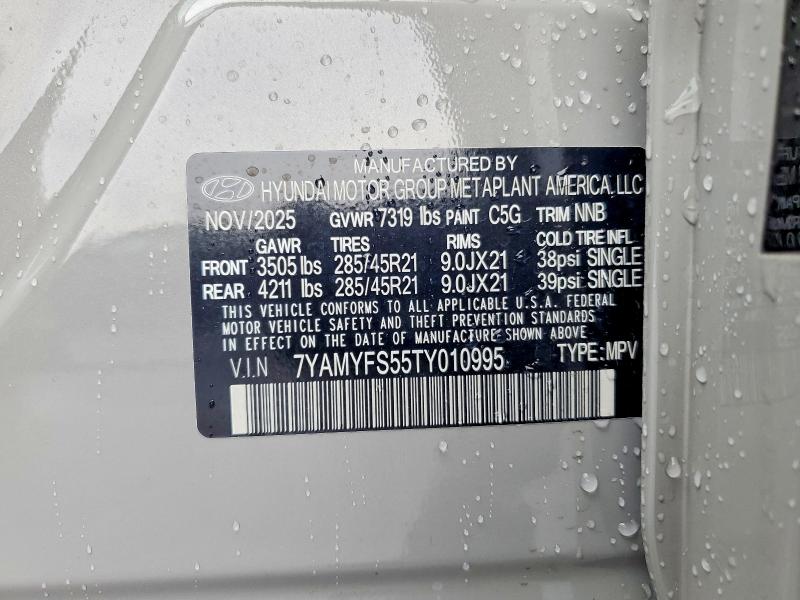 58358746 :رقم المزاد ، 7YAMYFS55TY010995 vin ، 2026 Hyundai Ioniq 9 مزاد بيع