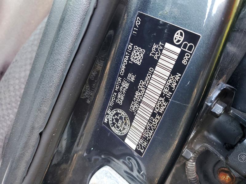 52016876 :رقم المزاد ، JTDBT923681225010 vin ، 2008 Toyota Yaris مزاد بيع