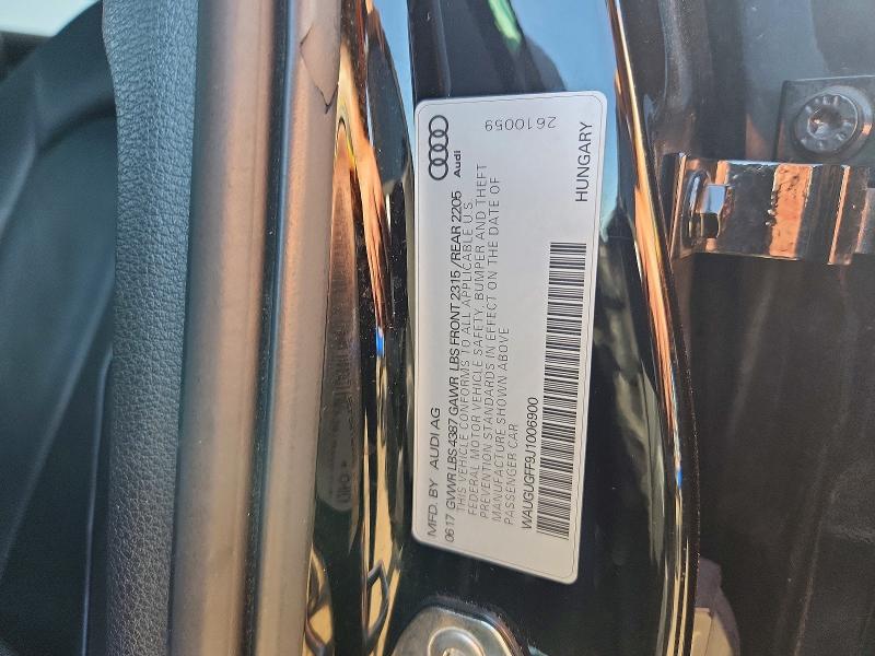 Продажа на аукционе авто 2018 Audi A3, vin: WAUGUGFF9J1006900, номер лота: 56710586