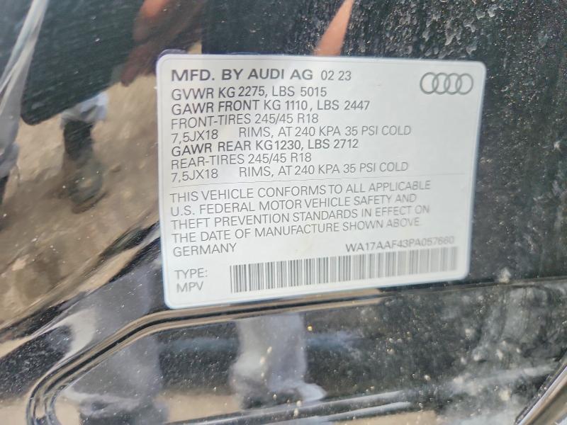 56513116 :رقم المزاد ، WA17AAF43PA057660 vin ، 2023 Audi A4 Allroad مزاد بيع