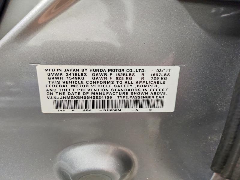 Aukcja sprzedaży 2017 Honda Fit, vin: JHMGK5H56HS024159, numer aukcji: 55224466