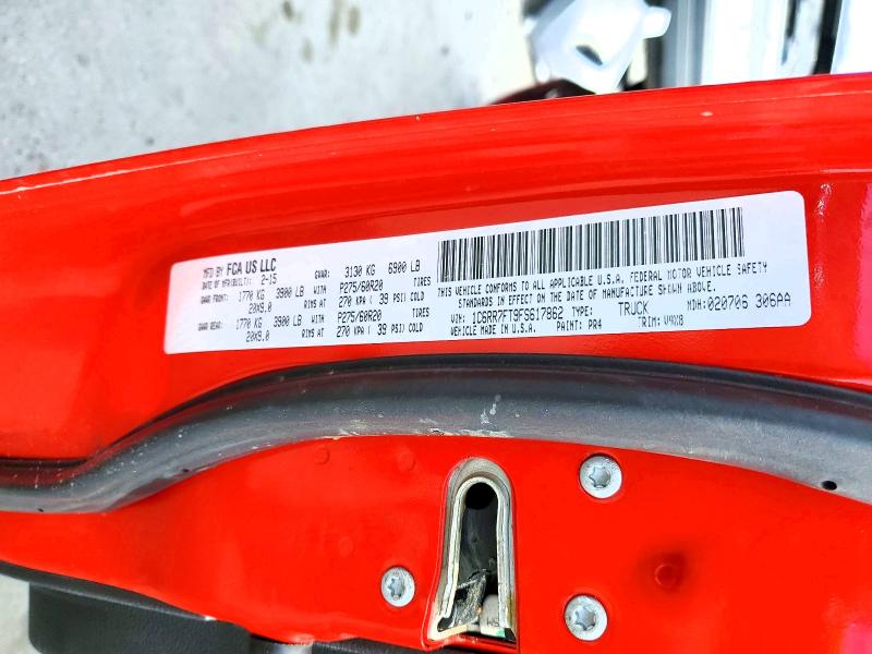Продаж на аукціоні авто 2015 Ram 1500, vin: 1C6RR7FT9FS617862, номер лоту: 55965796