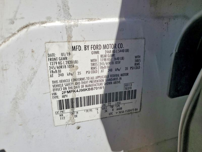 Aukcja sprzedaży 2019 Ford Edge, vin: 2FMPK4J98KBB70181, numer aukcji: 57685276