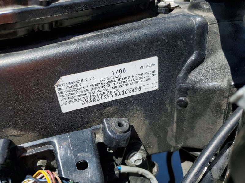 Продажа на аукционе авто 2006 Yamaha Yzfr6, vin: JYARJ12E76A002426, номер лота: 56898236