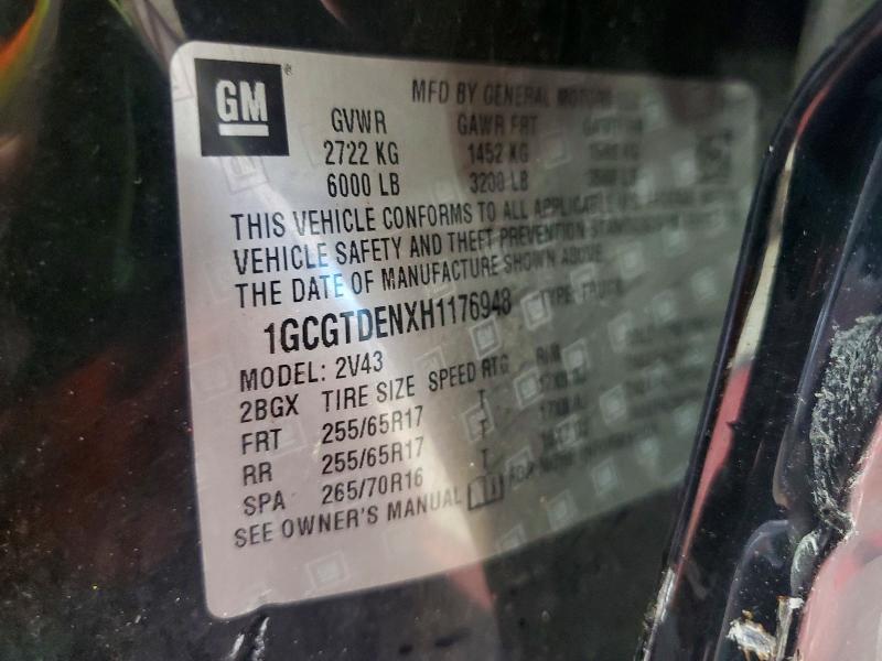 Продаж на аукціоні авто 2017 Chevrolet Colorado, vin: 1GCGTDENXH1176948, номер лоту: 58385116