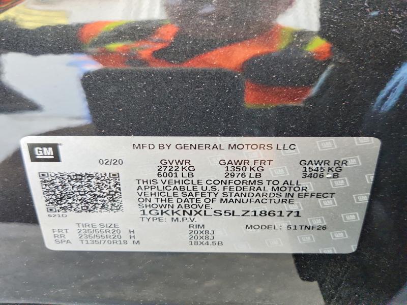 2020 Gmc Acadia მანქანა იყიდება აუქციონზე, vin: 1GKKNXLS5LZ186171, აუქციონის ნომერი: 56588486