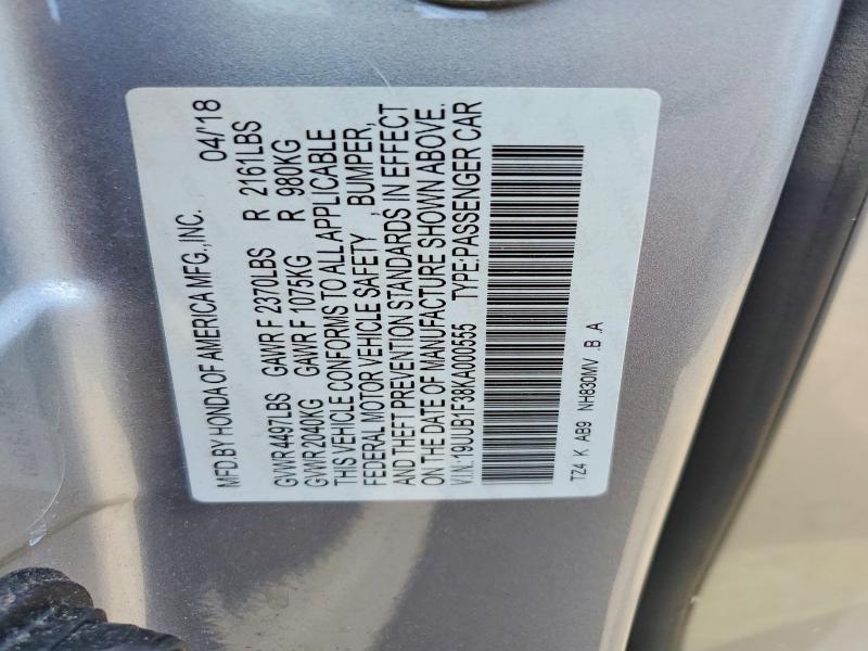 2019 Acura Tlx მანქანა იყიდება აუქციონზე, vin: 19UUB1F38KA000555, აუქციონის ნომერი: 57020876