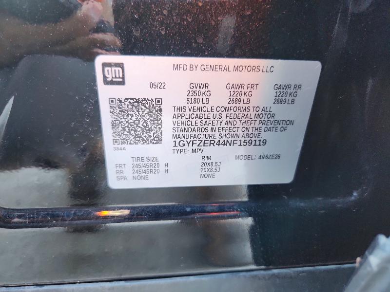 55902696 :رقم المزاد ، 1GYFZER44NF159119 vin ، 2022 Cadillac Xt4 مزاد بيع