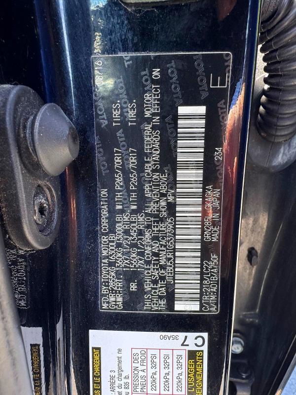 Продаж на аукціоні авто 2016 Toyota 4runner, vin: JTEBU5JR1G5373905, номер лоту: 56952956