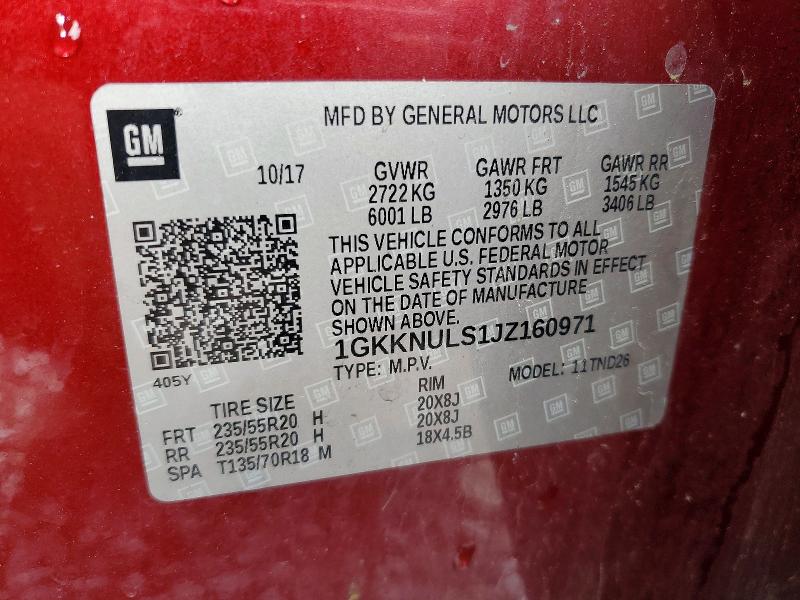 2018 Gmc Acadia მანქანა იყიდება აუქციონზე, vin: 1GKKNULS1JZ160971, აუქციონის ნომერი: 56955236