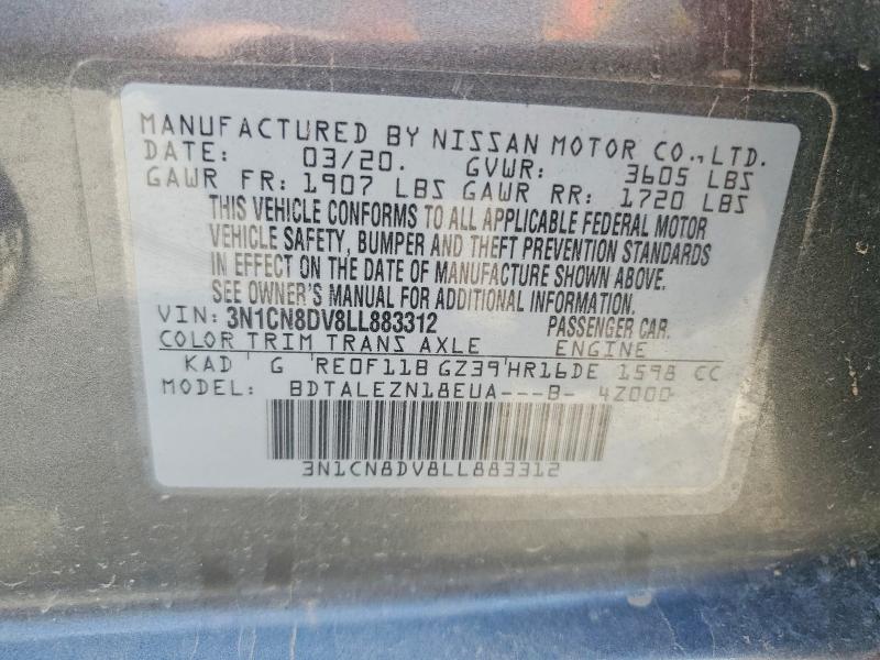 Aukcja sprzedaży 2020 Nissan Versa, vin: 3N1CN8DV8LL883312, numer aukcji: 57142936