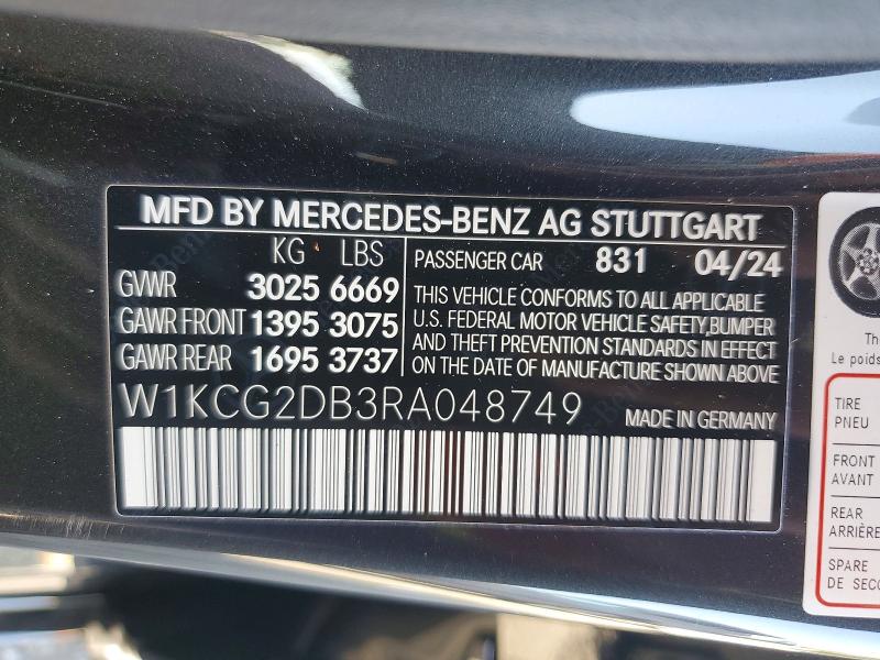 Aukcja sprzedaży 2024 Mercedes-benz Eqs Sedan, vin: W1KCG2DB3RA048749, numer aukcji: 55471636