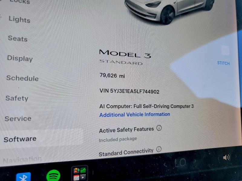 56966406 :رقم المزاد ، 5YJ3E1EA5LF744902 vin ، 2020 Tesla Model 3 مزاد بيع