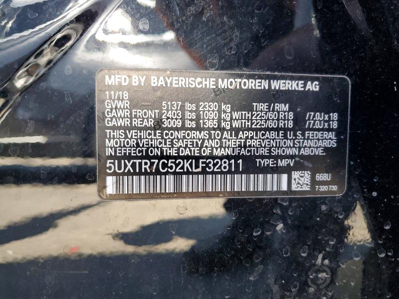 Aukcja sprzedaży 2019 Bmw X3, vin: 5UXTR7C52KLF32811, numer aukcji: 58695936
