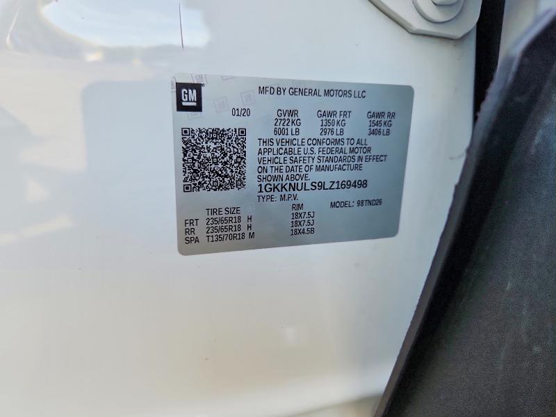 55900646 :رقم المزاد ، 1GKKNULS9LZ169498 vin ، 2020 Gmc Acadia مزاد بيع