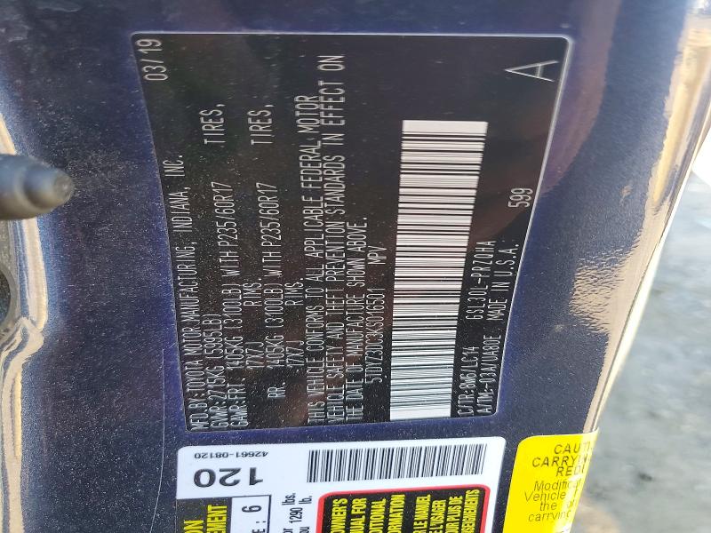 Продаж на аукціоні авто 2019 Toyota Sienna, vin: 5TDYZ3DC3KS016501, номер лоту: 53921446