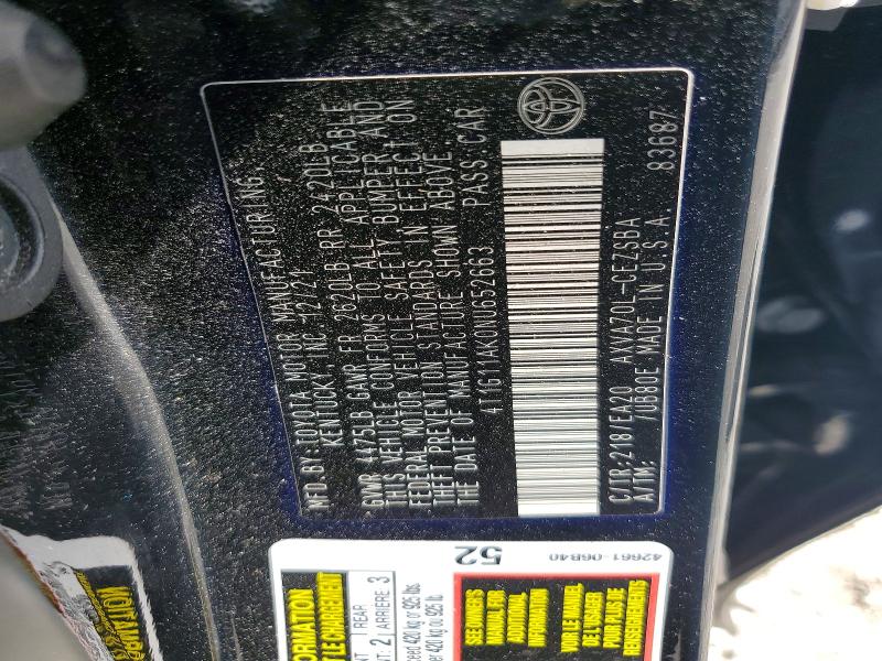 Aukcja sprzedaży 2022 Toyota Camry, vin: 4T1G11AK0NU652663, numer aukcji: 55738726