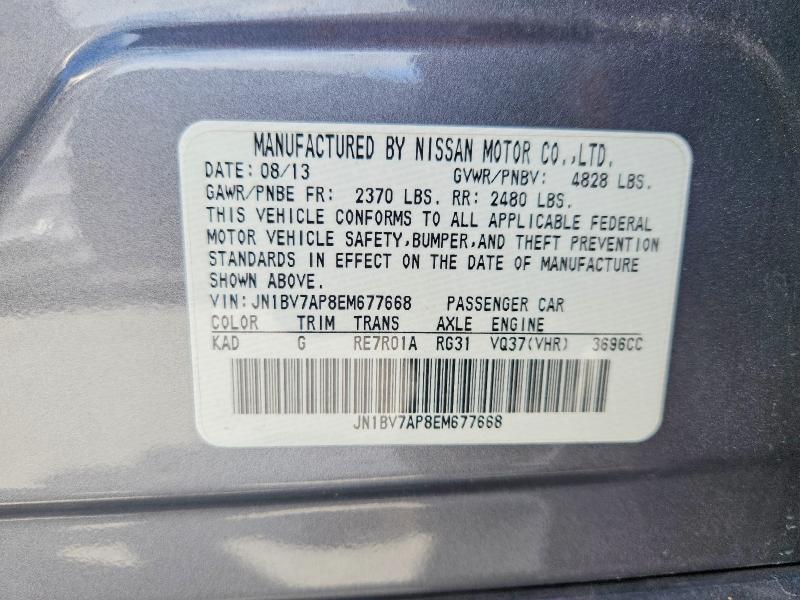 Продаж на аукціоні авто 2014 Infiniti Q50, vin: JN1BV7AP8EM677668, номер лоту: 56646346