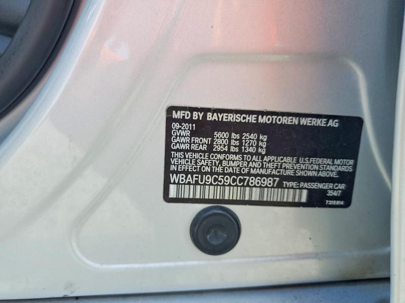 57296166 :رقم المزاد ، WBAFU9C59CC786987 vin ، 2012 Bmw 550 مزاد بيع