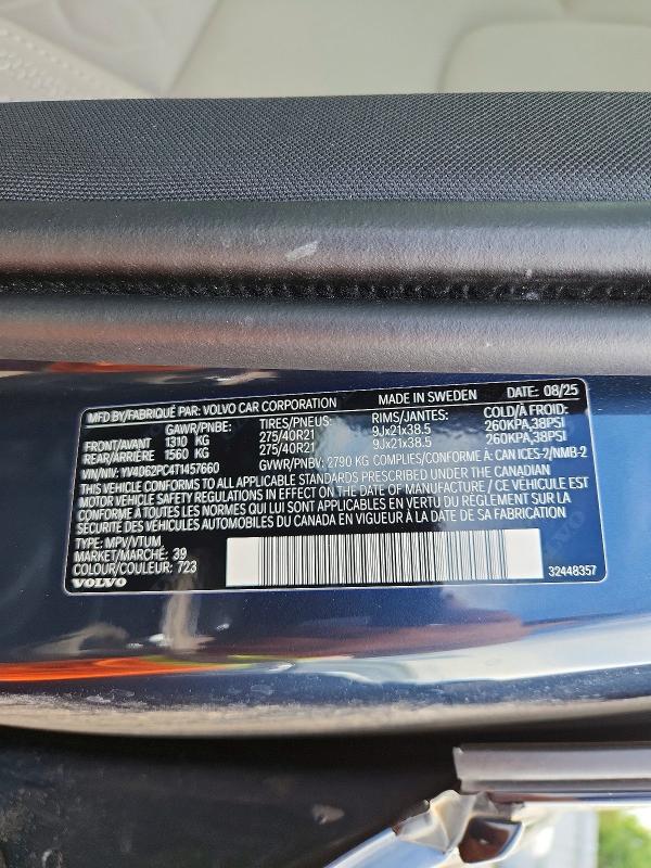 Продаж на аукціоні авто 2026 Volvo Xc90, vin: YV4062PC4T1457660, номер лоту: 58894306