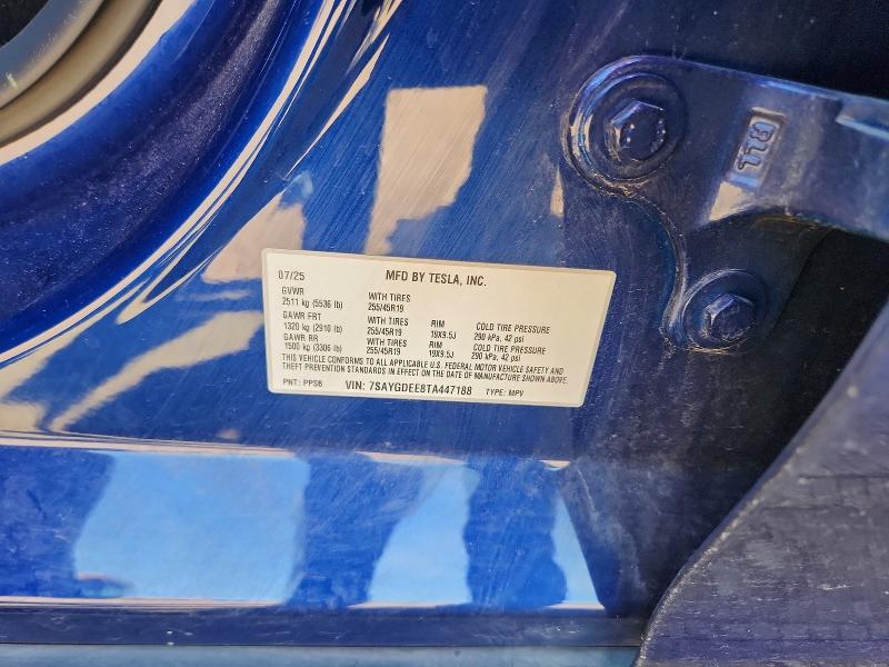 Aukcja sprzedaży 2026 Tesla Model Y, vin: 7SAYGDEE8TA447188, numer aukcji: 57909276