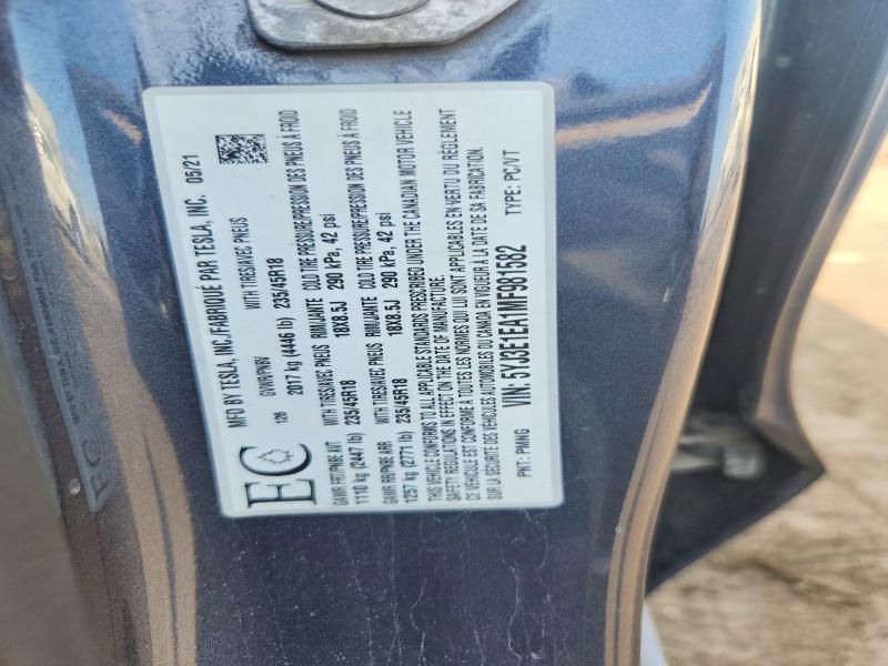 Продажа на аукционе авто 2021 Tesla Model 3, vin: 5YJ3E1EA1MF981582, номер лота: 56653896