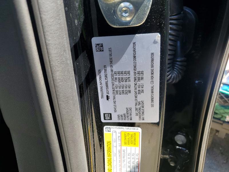 55691176 :رقم المزاد ، 1GYS9RRL7SR270819 vin ، 2025 Cadillac Escalade مزاد بيع