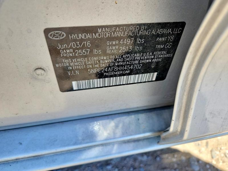 Продажа на аукционе авто 2017 Hyundai Sonata, vin: 5NPE24AF8HH454702, номер лота: 58503666