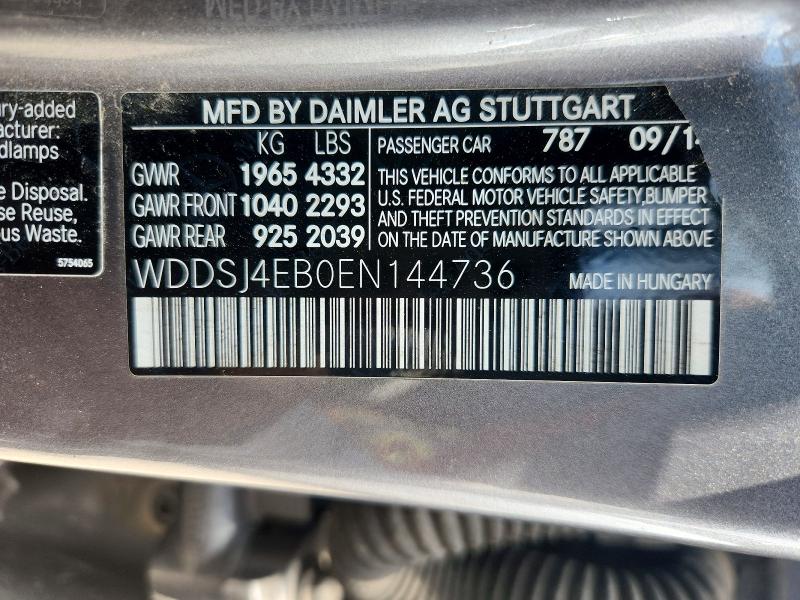 57322236 :رقم المزاد ، WDDSJ4EB0EN144736 vin ، 2014 Mercedes-benz Cla مزاد بيع