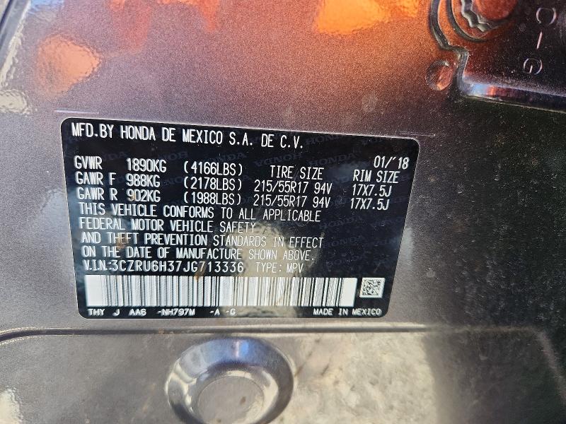 Aukcja sprzedaży 2018 Honda Hr-v, vin: 3CZRU6H37JG713336, numer aukcji: 55804306