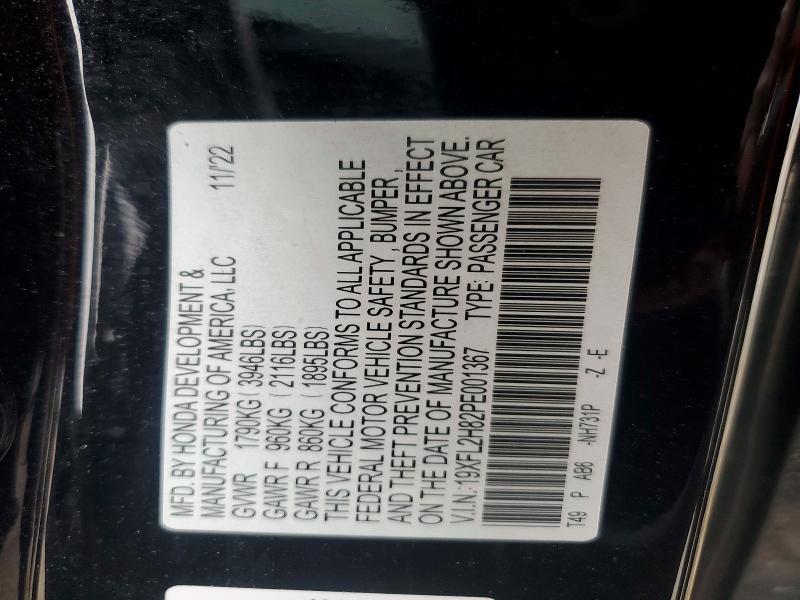 Aukcja sprzedaży 2023 Honda Civic, vin: 19XFL2H82PE001367, numer aukcji: 56957246