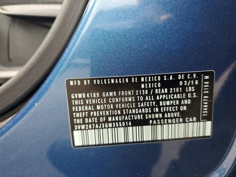 Продажа на аукционе авто 2016 Volkswagen Jetta, vin: 3VW267AJ3GM355014, номер лота: 56730336