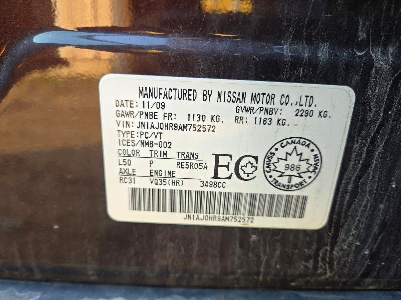 Aukcja sprzedaży 2010 Infiniti Ex35, vin: JN1AJ0HR9AM752572, numer aukcji: 57373216