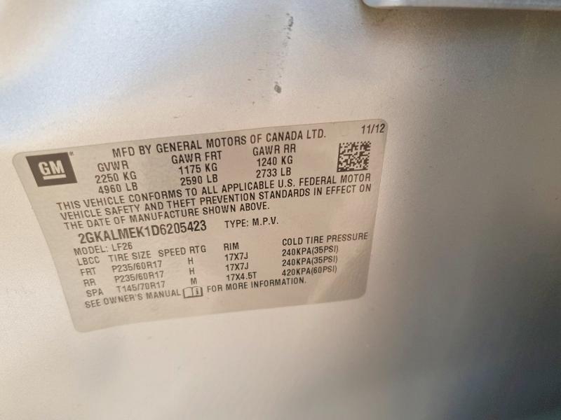 56166746 :رقم المزاد ، 2GKALMEK1D6205423 vin ، 2013 Gmc Terrain مزاد بيع