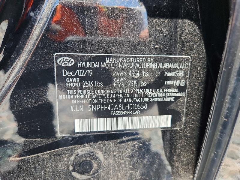 Aukcja sprzedaży 2020 Hyundai Sonata, vin: 5NPEF4JA8LH010558, numer aukcji: 58399536