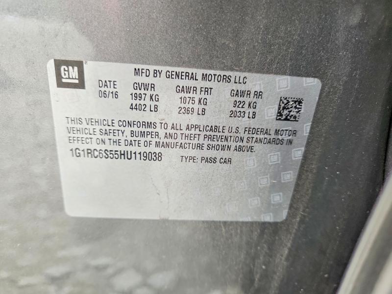 Продаж на аукціоні авто 2017 Chevrolet Volt, vin: 1G1RC6S55HU119038, номер лоту: 58714986