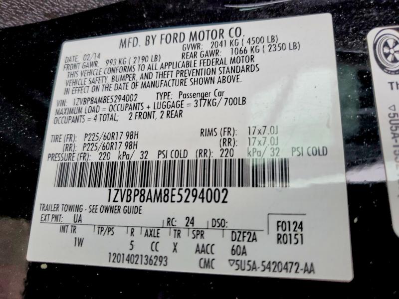 Aukcja sprzedaży 2014 Ford Mustang, vin: 1ZVBP8AM8E5294002, numer aukcji: 56714206