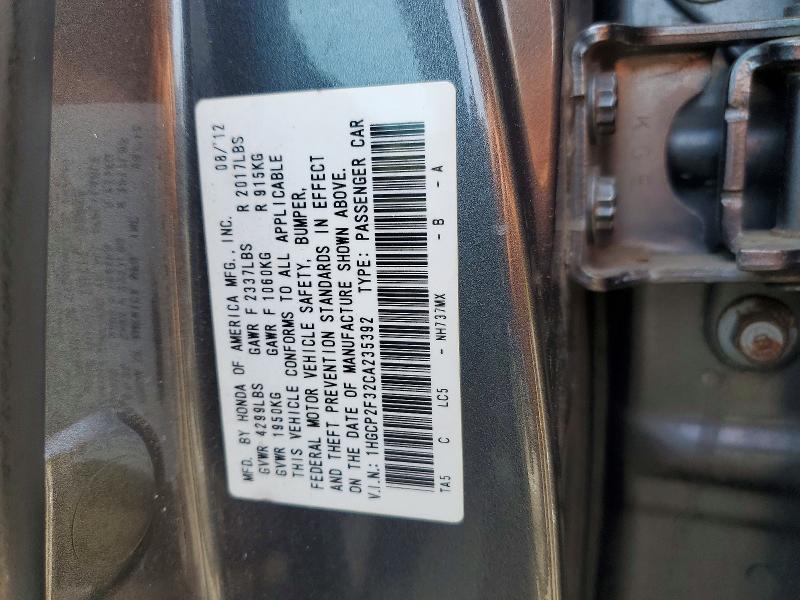 Aukcja sprzedaży 2012 Honda Accord, vin: 1HGCP2F32CA235392, numer aukcji: 56327766